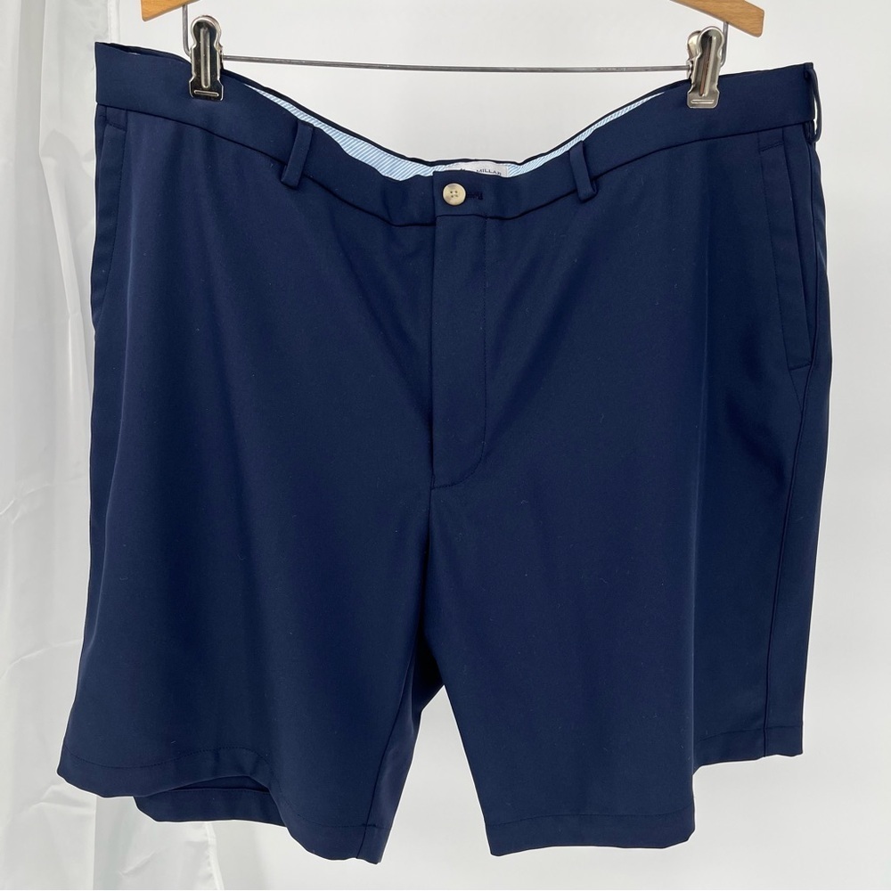 Peter Millar Mens Salem Performance Shorts Size 42 Chino Stretch Blue